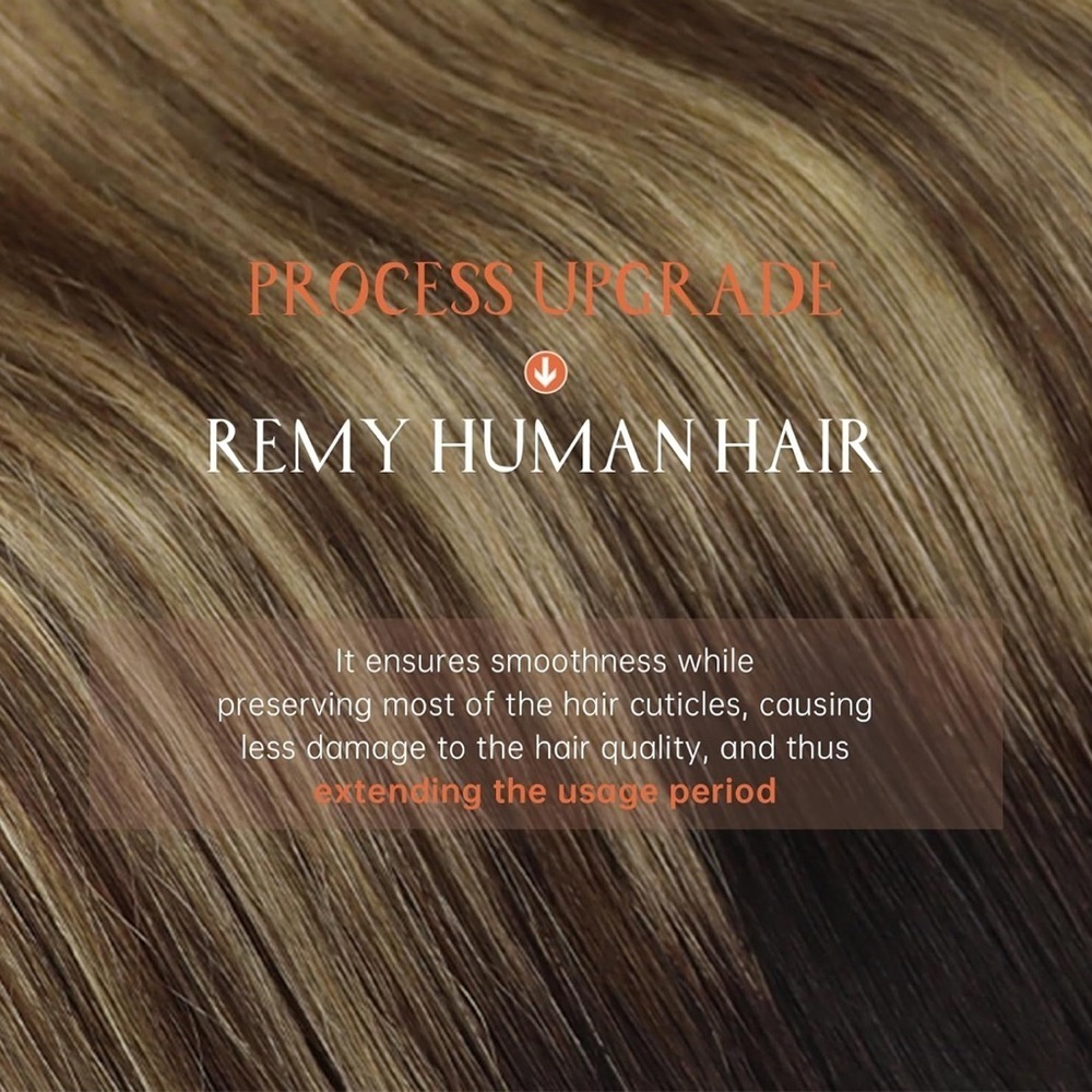 Sunny Hair Clip in Real Human Hair Black Ombre Dark Brown Caramel Blonde - Picture 4 of 11